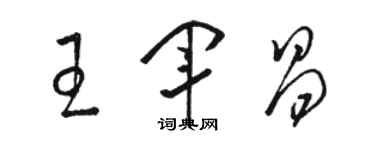 駱恆光王軍昌草書個性簽名怎么寫