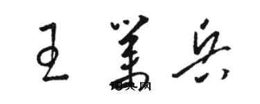 駱恆光王業兵草書個性簽名怎么寫