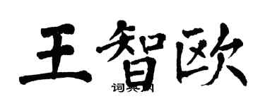 翁闓運王智歐楷書個性簽名怎么寫