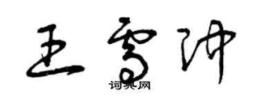 曾慶福王雪沖草書個性簽名怎么寫