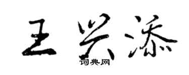 曾慶福王興添行書個性簽名怎么寫