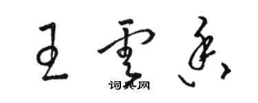 駱恆光王雲香草書個性簽名怎么寫