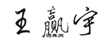 駱恆光王贏宇行書個性簽名怎么寫