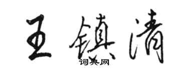 駱恆光王鎮清行書個性簽名怎么寫