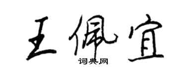 王正良王佩宜行書個性簽名怎么寫