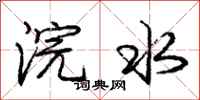 龐中華浣水行書怎么寫