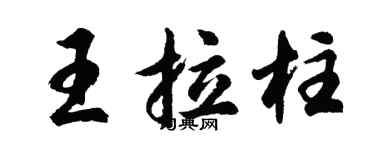 胡問遂王拉柱行書個性簽名怎么寫