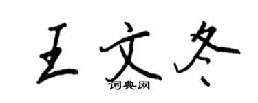 王正良王文冬行書個性簽名怎么寫