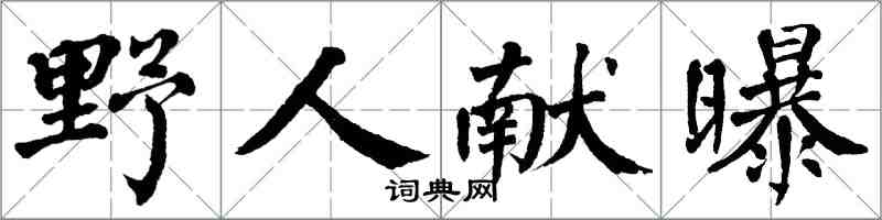 翁闓運野人獻曝楷書怎么寫