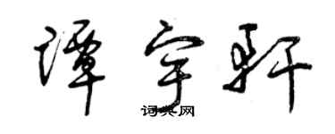 曾慶福譚宇軒草書個性簽名怎么寫