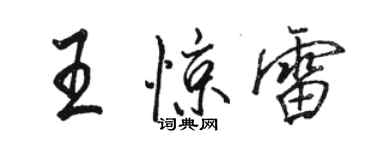 駱恆光王驚雷行書個性簽名怎么寫