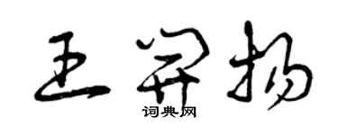 曾慶福王開揚草書個性簽名怎么寫