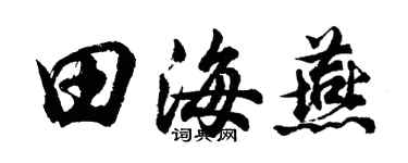 胡問遂田海燕行書個性簽名怎么寫