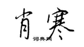 王正良肖寒行書個性簽名怎么寫