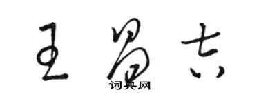 駱恆光王昌吉草書個性簽名怎么寫