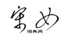 駱恆光宋女草書個性簽名怎么寫