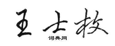 駱恆光王士枚行書個性簽名怎么寫