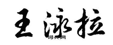 胡問遂王泳拉行書個性簽名怎么寫