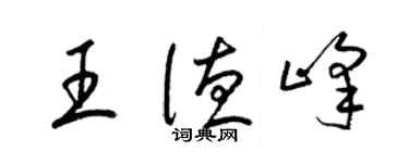 梁錦英王德峰草書個性簽名怎么寫