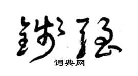 曾慶福錢強草書個性簽名怎么寫