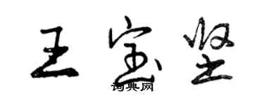 曾慶福王寶堅行書個性簽名怎么寫