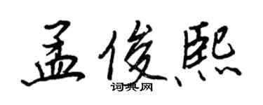 王正良孟俊熙行書個性簽名怎么寫