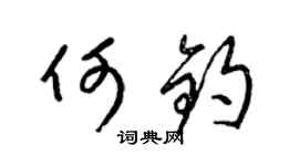 梁錦英何鈞草書個性簽名怎么寫