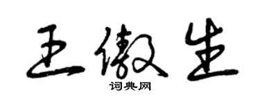 曾慶福王傲生草書個性簽名怎么寫