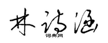 梁錦英林詩涵草書個性簽名怎么寫