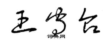 曾慶福王守台草書個性簽名怎么寫