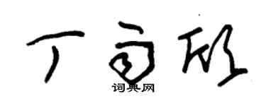 朱錫榮丁雨欣草書個性簽名怎么寫