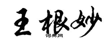胡問遂王根妙行書個性簽名怎么寫