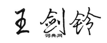 駱恆光王劍鈴行書個性簽名怎么寫