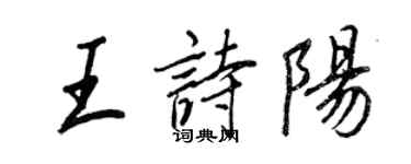 王正良王詩陽行書個性簽名怎么寫