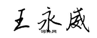 王正良王永威行書個性簽名怎么寫