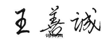 駱恆光王善誠行書個性簽名怎么寫