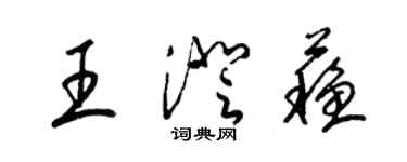 梁錦英王澄蘇草書個性簽名怎么寫