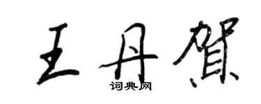 王正良王丹賀行書個性簽名怎么寫