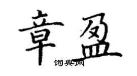 丁謙章盈楷書個性簽名怎么寫