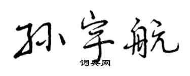 曾慶福孫宇航行書個性簽名怎么寫