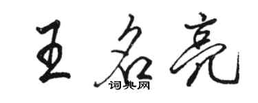 駱恆光王名亮行書個性簽名怎么寫