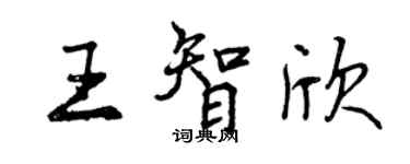 曾慶福王智欣行書個性簽名怎么寫