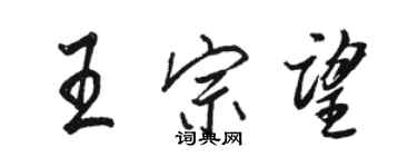 駱恆光王宗望行書個性簽名怎么寫