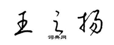 梁錦英王之揚草書個性簽名怎么寫