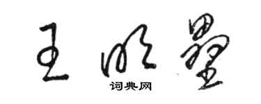 駱恆光王明壘草書個性簽名怎么寫