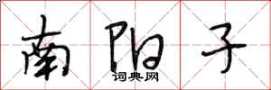 段相林南陽子行書怎么寫