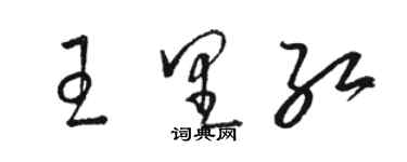 駱恆光王里紅草書個性簽名怎么寫