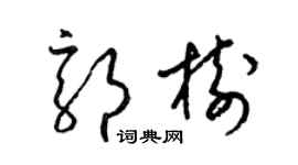 梁錦英郭樹草書個性簽名怎么寫