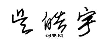 朱錫榮吳皓宇草書個性簽名怎么寫