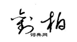 梁錦英劉柏草書個性簽名怎么寫